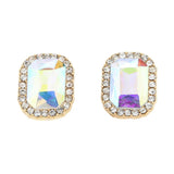 Max 2x Geometric Earrings Alloy Rhinestone Ear Studs Female Charms Jewelry