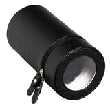 Maxbell Leather Cylindrical Automatic Watch Storage Silent Motor Watch Winder Black