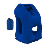 Maxbell Inflatable Travel Pillow Office Neck Pillow for Sleeping Traveling Blue