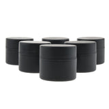 Max 6 Pieces 50g Double Layer Plastic Cosmetic Jars Lotion Pots with Lids Black