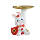 Maxbell Auspicious Rabbit Statue Animal Figurine for Drawing Room Home Decorations Tray