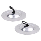 Maxbell 2 Pieces Finger Cymbal Brass Tribal Dancing Cymbal Instrument for Evening Silver