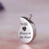 Maxbell Stainless Steel Urn Necklace Pendant Cremation Ashes Keepsake Wife