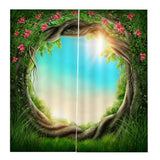 Max Charming Scenery Printed Window Curtains Drapes Tree Hole