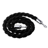 Maxbell 59 Inches Twisted Barrier Rope Queue Crowd Control for Posts Stands Black