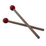 Maxbell 2 Pieces Glockenspiel Sticks Rubber Mallet for Drummers Practitioners Red