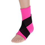 Maxbell Elastic Ankle Support Brace Ankle Guard Sports Bandage Rose Red-XL