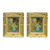 Maxbell 1:12 Dollhouse Gold Picture Frame Miniature Daisy Women Decor Accessory A