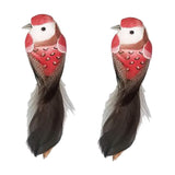 Max 2pcs Colours Artificial Feathered Foam Birds Garden Home Decoration Red