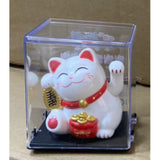 Maxbell Lovely Cat with Waving Arm Animal Figures for Living Room Table Decoration Yellow