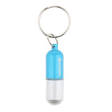Maxbell Waterproof Aluminum Pill Storage Box Keychain Capsule Tablet Bottle Blue S