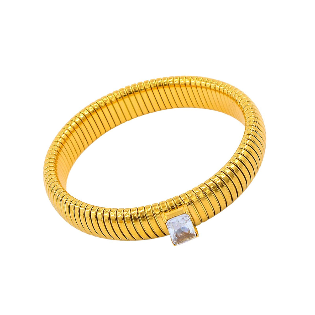 Maxbell Bangle Bracelets Jewelry Gifts Waterproof Inlaid with Zircon for Prom Wife White