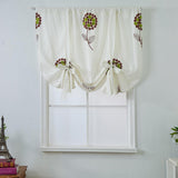 Max Floral Pattern Short Roman Door Window Curtain Sheer Drape Voile D