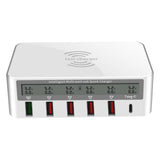 Maxbell Type C Qi Wireless 5 USB QC 3.0 Charger Charging Station for iPhone iPad