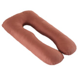 Max U Shaped Maternity Pregnancy Support Pillow Body Bolster Pillowcase - Coffee