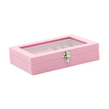 Maxbell Jewelry Organizer Box Gift Large Capacity for Earring Birthdays Wedding Pink