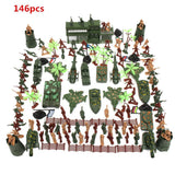 Maxbell 146 Piece Plastic Soldier 5cm Army Figures Playset for Army Sand Scene Model