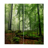 Max Set of 2 Panel Digital Printing 3D Curtains Window  Forest