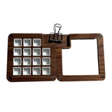 Maxbell Travel Paint Tray Painting Art Supplies Oil Paint for Kids or Students Walnut with Clip