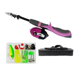 Maxbell Fishing Pole Telescopic Rod and Reel Carrier Bags with Fishing Line  Pink