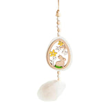 Maxbell Easter Wood Bead Garland Boho Prayer Beads Hanging Garlands Home Decoration White