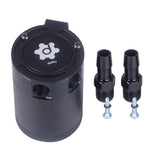 Max Maxb Compact Baffled Oil Catch Can Tank, 2-Port, Universal Black