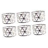Maxbell 6 Pieces Elegant Napkin Holder Hollow for Thanksgiving Home Kitchen Decor Silver