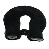 Max 1.4L U Shaped Hot Water Bottle Bag with Cover Set for Neck Pain Stiff Black