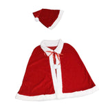 Maxbell Red Velvet Cape Outfits Dress Santa Cape Christmas Cloak for Photo Props With Hat