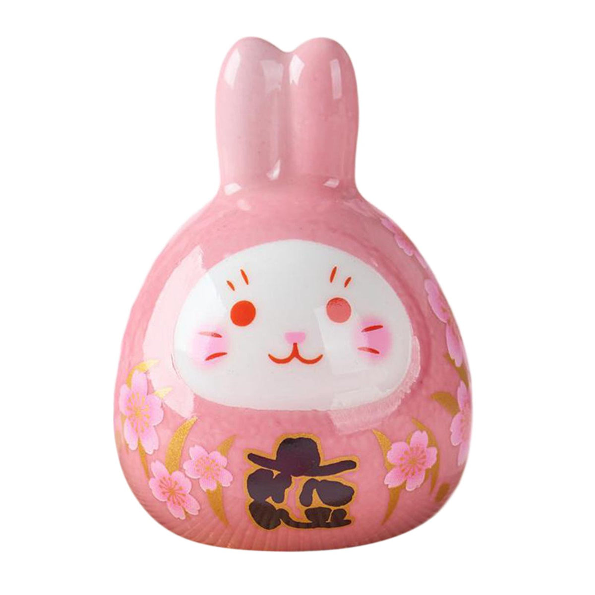 Maxbell Rabbit Statue Desktop Ornament Animal Model for Spring Festival Decor pink