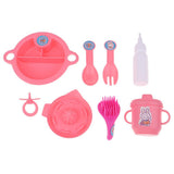 Max 8pcs Plastic Simulation Cutlery Set Tableware Model For Girl Doll Accessory