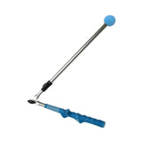 Maxbell Foldable Warm up Stick Telescopic Training Aid 79cm Adult Golf Swing Trainer Blue Grip Argent Rod