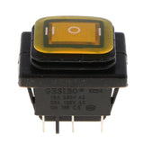 Max KCD4 On-Off-On 6Pin 220V LED Marine Rocker Toggle Switch Waterproof Yellow