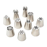 Maxbell 10Pcs Piping Tips Kit Baking Supplies Cake Decorating Tips for Cupcakes
