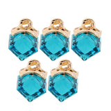 Max 5PCS/Lot Crystal Square Bead Pendant Necklace For Women Jewelry  Acid Blue