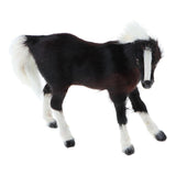 Maxbell Simulation Faux Fur Animal Model Toy Figures Home Decor Black Horse