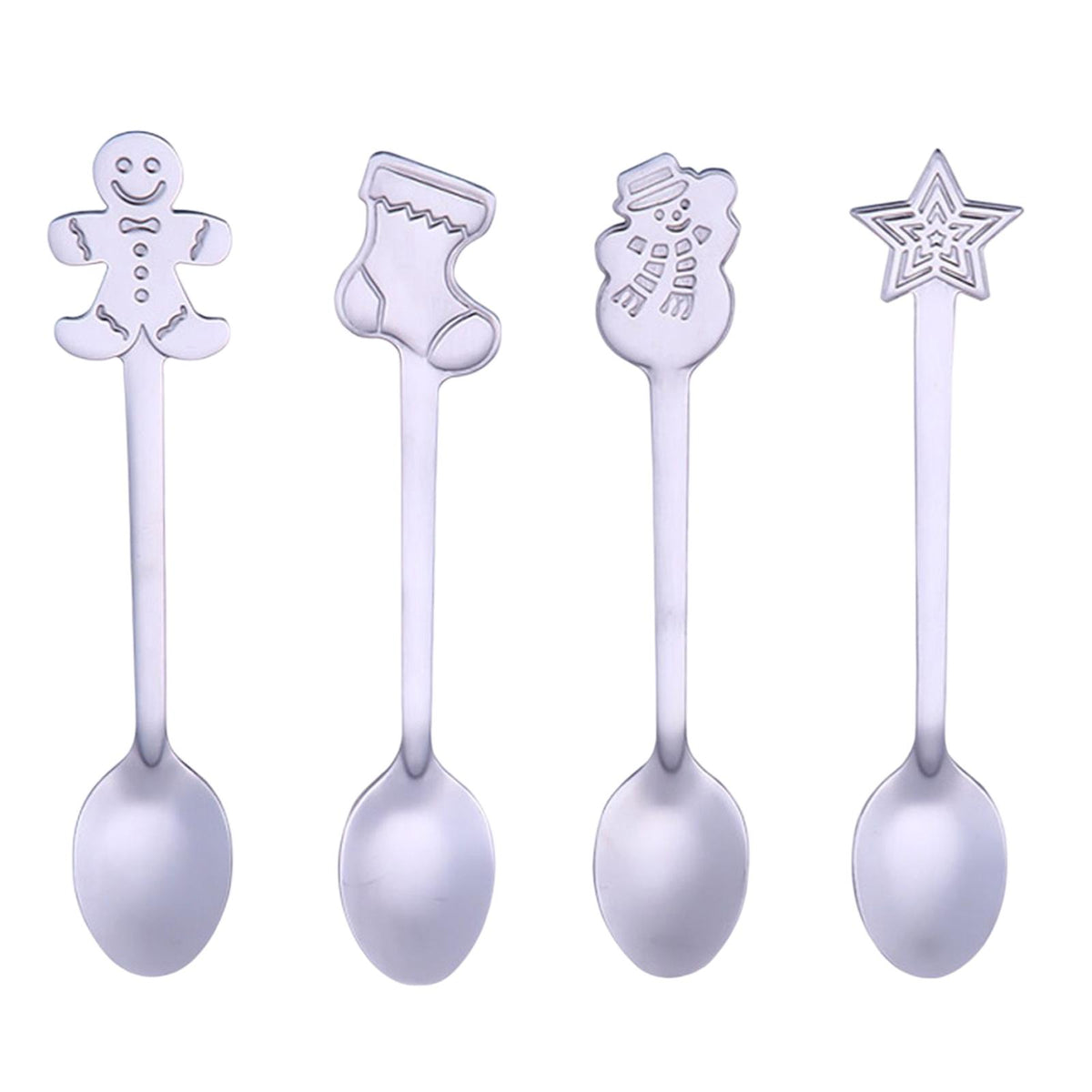 Maxbell 4 Pieces Stainless Steel Teaspoons Tableware for Cake Ice Cream Cappuccino