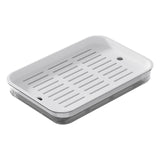 Maxbell Drain Board Serving Tray Large Kitchen Organizer for Countertop Coffee Table White