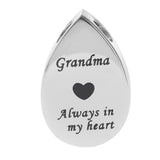 Maxbell Always in My Heart Waterdrop Urn Memorial Ash Keepsake Pendant Grandma