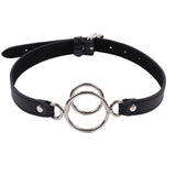 Maxbell Leather Head Harness Belt Mouth Gag Ring Breathable Costume Party Play Toys