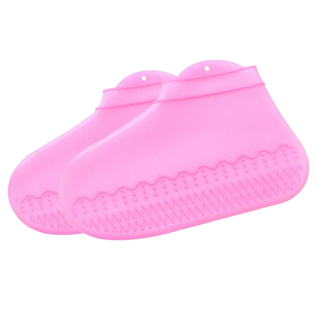 Max Silicone Overshoes Rain Waterproof Shoe Covers Boot Cover Protector Pink L