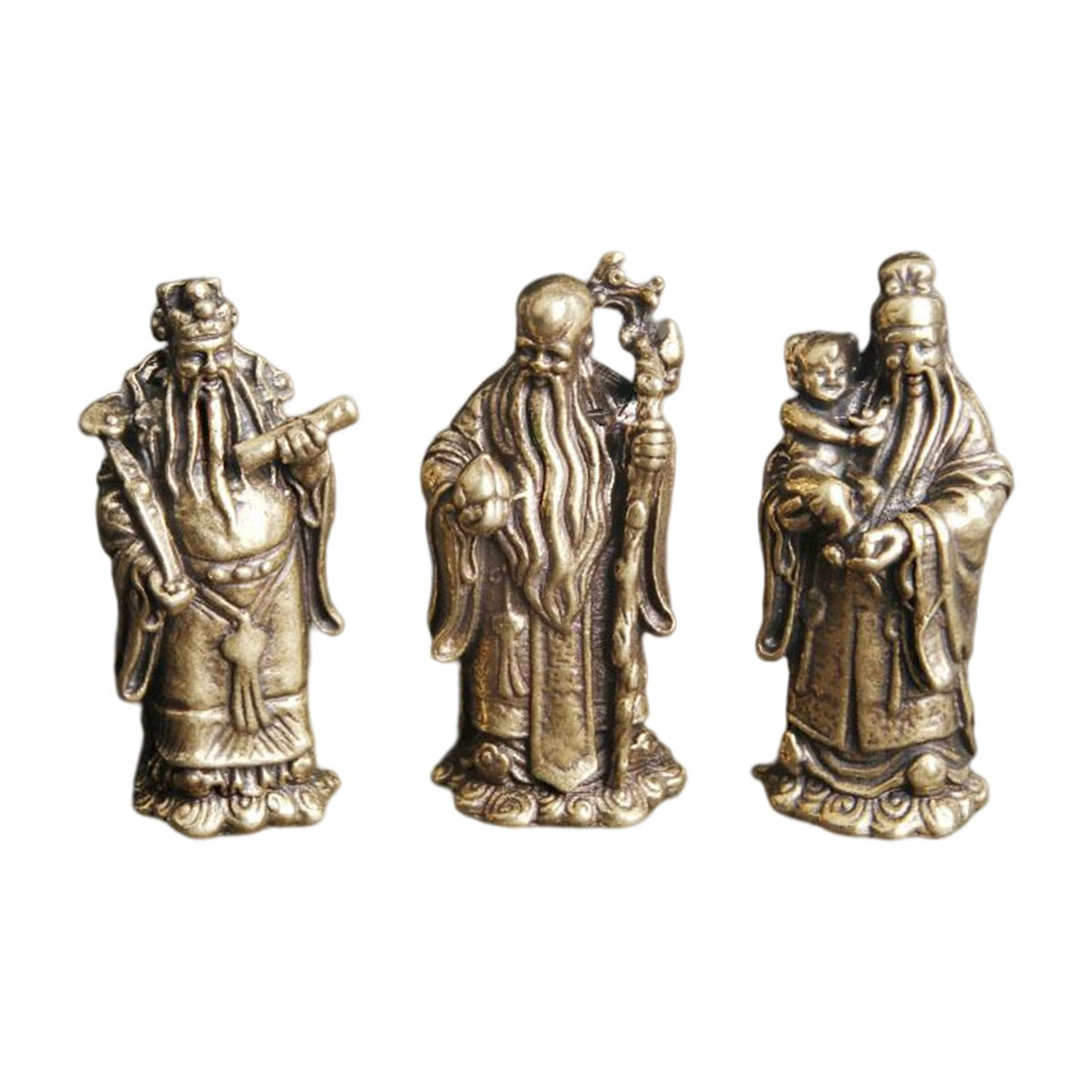 Maxbell Fu Lu Shou Statue Fuk Luk Sau Figurine Lucky Immortals Ornaments for Hotel