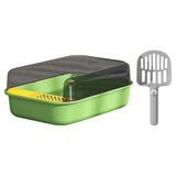 Maxbell Cat Litter Box Toilet Rabbit Deep Loo Bedpan Pet Litter Tray Grass Green