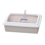 Maxbell Pet Litter Tray Potty Toilet Open Top Cat Litter Box High Sides for Kitten Gray
