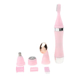 Max 4 In 1 Electric Face Nose Leg Bikini Eyebrow Hair Remover Device Set Pink