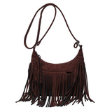 Maxbell Shoulder Handbag Tassel Purse Fashion Adjustable Strap Satchel Modern Brown