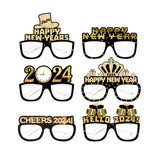 Maxbell 6 Pieces New Year Glasses Paper Glasses Funny Costume Eyeglasses Photo Props