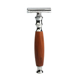 Maxbell Double Edge Safety Razor Classic Shaving Vintage Shaver For Men Dark Brown