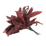 Maxbell 4x Persian Artificial Fern Leaves Plant Shrubs for Garden Office Engagement Red