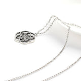 Maxbell Vintage Hollow Yoga Lotus Mandala Pendant Necklace Talisman Jewelry Silver